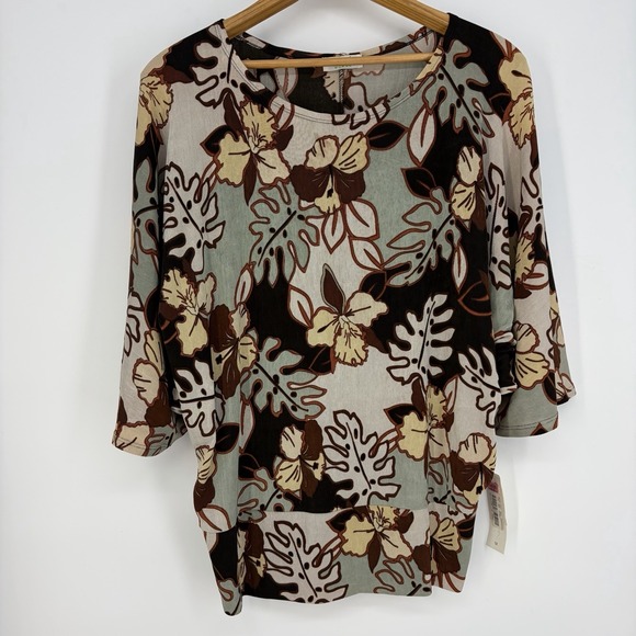 Vikki Vi Tops - Vikki Vi Tunic Top Slinky Travel Stretch Womens 1X Cruise Art To Wear Resort